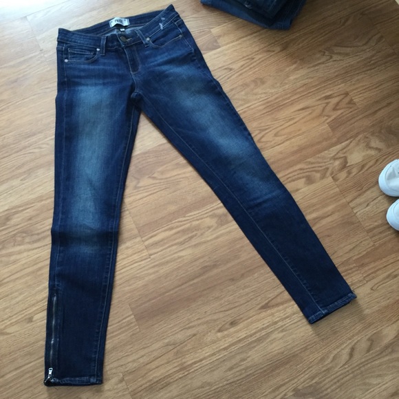 Paige Verdugo Ankle Zip Dark Wash Jeans Denim - Picture 2 of 15